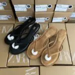 Spanish Z Khaki Women's High-Heeled Flip-Flops,